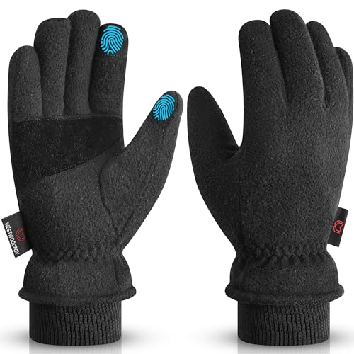 WESTWOOD FOX Winterhandschuhe für Männer und Frauen, -20℉ ColdProof,Water Proof & Windproof,Thermal Ski Gloves, Touchscreen, Anti-Rutsch warme Handschuhe für Radfahren (SCHWARZ, M) von WESTWOOD FOX