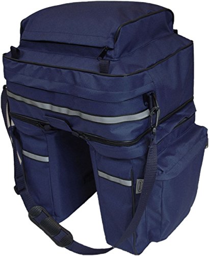 WITAN Gepäcktasche 3-Fach Fahrradtasche Satteltasche B 37x H 48x T 30 (Blau) FT3 von WITAN