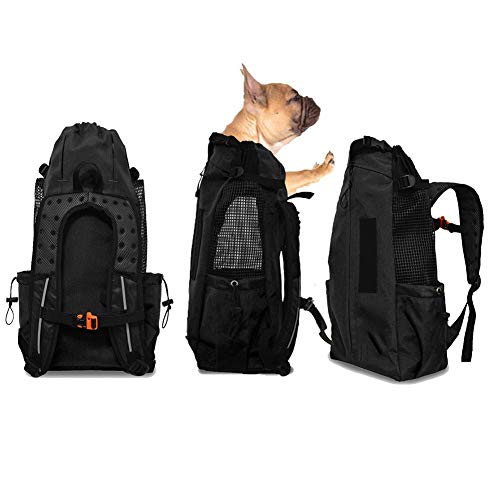 WLDOCA Hunderucksack Kleine Hunde bis 5kg - Atmungsaktiver Faltbarer Hundetransporttaschen - Geeignet für Motorradfahren, Wandern, Einkaufen, Reisen - Sicherheit Komfort,Black,S von WLDOCA