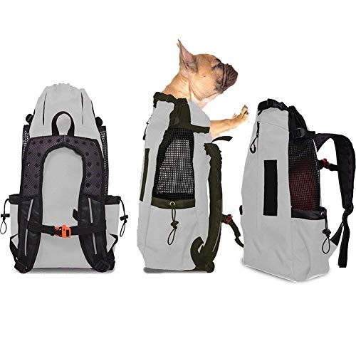 WLDOCA Hunderucksack für Mittelgroße Kleine Hunde, Hundetransporttaschen für Motorradfahren, Wandern, Einkaufen, Reisen, Geeignet für Haustiere 10kg-15kg,Gray,L von WLDOCA