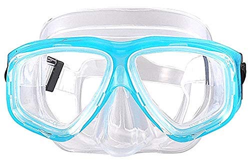 WOWDECOR Schnorchelmaske Taucherbrille Dioptrin Dioptrien Korrektur, Tauchmaske Tauchermaske für Erwachsene und Kinder mit Kurzsichtigkeit Kurzsichtig (See blau, -6,0) von WOWDECOR