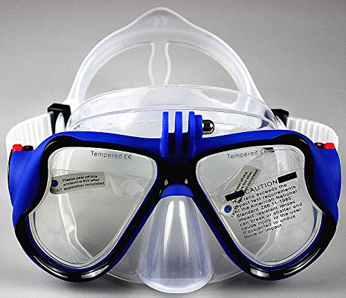 WOWDECOR Tauchmaske für Gopro Kamera Erwachsene Kinder mit Kurzsichtigkeit Kurzsichtig, Schnorchelmaske Taucherbrille Dioptrin Dioptrien Korrektur (Blau, -5,0) von WOWDECOR