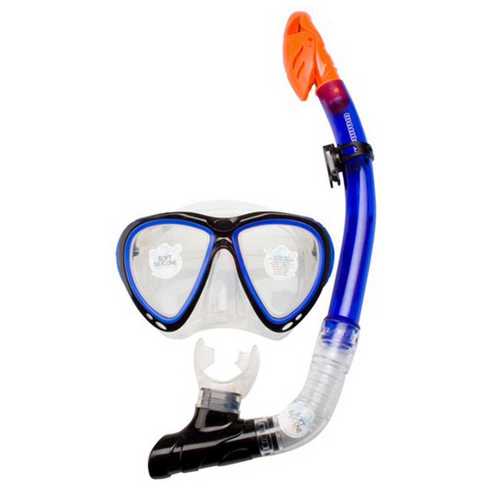 Waimea Silicona Diving Mask With Snorkel Set Durchsichtig,Blau von Waimea