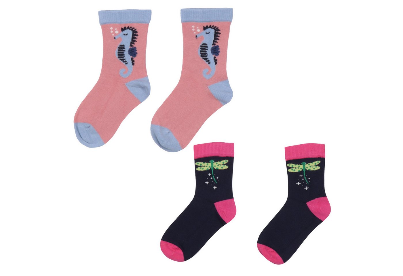 Walkiddy Laufsocken Walkiddy Doppelpack Socken Seepferdchen Libellen 31-33 von Walkiddy