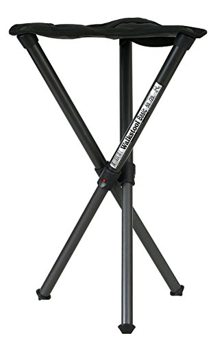 Walkstool - Modell Basic - Schwarz - 3-Beiniger Klapphocker aus Aluminium - Sitzhöhe 50 cm - Klapphocker Faltbar, Belastbar mit 150 kg - Hergestellt in Schweden von Walkstool
