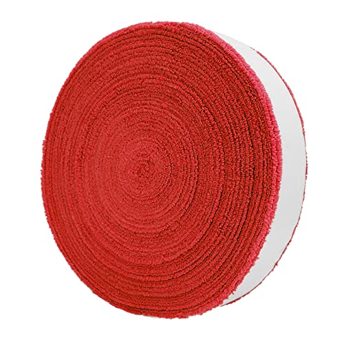 Wallfire 10 Meters Badminton Tennisschläger Anti-rutsch-Baumwolle Handtuchgriff Big Reel Handtuchgriffrolle Overgrip Schweißband Band Aufgenommen Wraps (Color : Red) von Wallfire