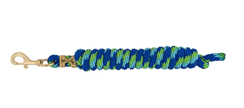 Weaver Führstrick aus Leder mit massivem Messing, 225 Schnappverschluss, Korallenblau/Minzgrün/Lavendel, 1,6 x 3 m, 35-2100-B23, Blau/Türkis/Grün, 5/8-Inch x 10-Feet von Weaver Leather