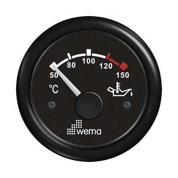 Wema Blackline 50-150°c Oil Temperature Indicator Schwarz 52 mm von Wema
