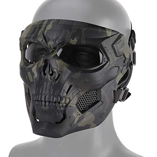 Airsoft Schädel Vollgesichtsschutzmaske Airsoft Paintball Outdoor CS Krieg, Halloween Maskerade Ball Maske von Will Outdoor