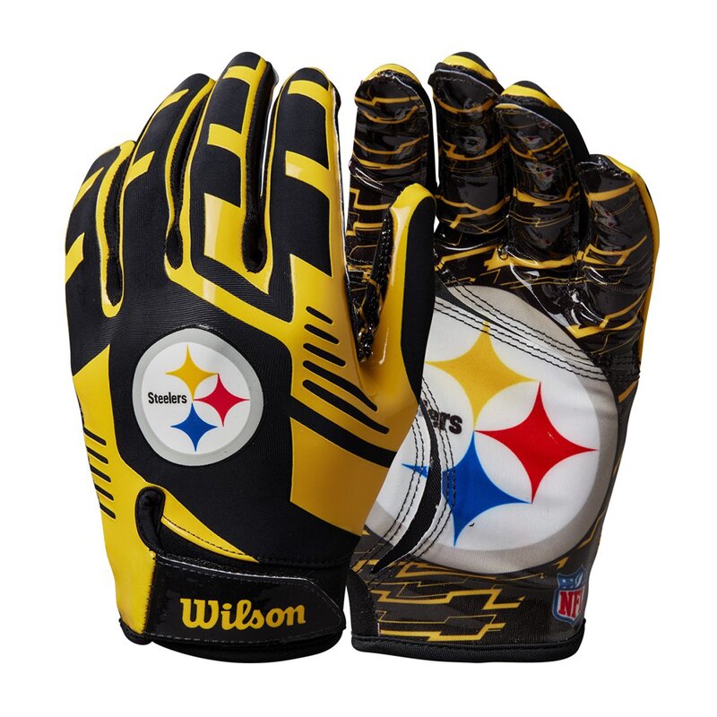 Wilson NFL Stretch Fit Youth Receiver Handschuhe Team Pittsburgh Steelers von Wilson
