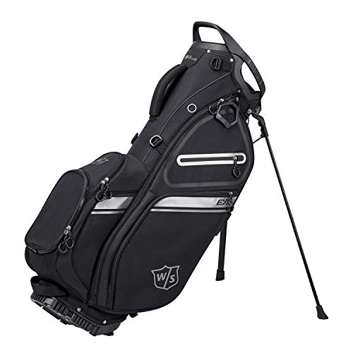Wilson Staff Golftasche, EXO II Carry Bag, Tragetasche, Schwarz/Silber, Integrierter Ständer, 2,3 kg, WGB6600BL von Wilson