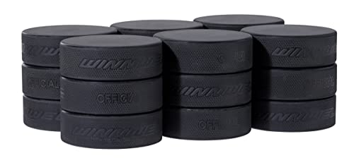 Winnwell Schwarze Eishockey-Pucks, 18 Stück, Box mit Standard-Eispuck, 170 g, offizielle Größe, ideal für Schlägerhandhabung und Trainingsübungen für Jugendliche und Erwachsene von Winnwell