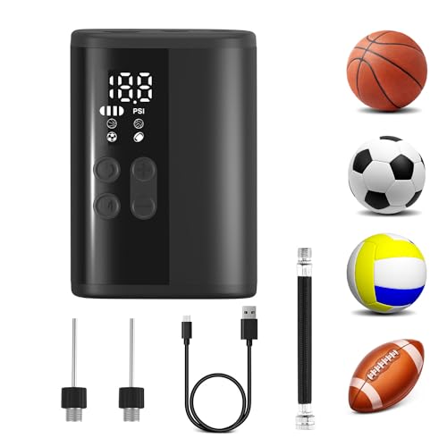 Woowind P101 Ballpumpe Fußball mit Powerbank, LED Display und Eingebetteter Ballnadel für Basketball, Volleyball und Mehr mit 4000 mAh Akku (P101-Black)… von Woowind