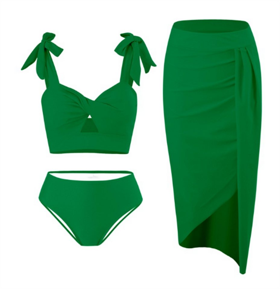 Wrathquake Triangel-Bikini Verstellbares dreiteiliges Bikini-Set für Damen mit Ausschnitten von Wrathquake