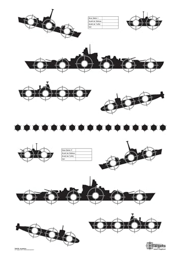 Große Zielscheiben Schiffe versenken / 53x84 cm/Papier 120g/m² (100 Stück) von X-Targets
