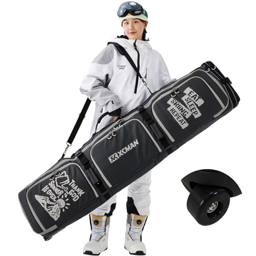 XCMAN Snowboardtasche mit Rollen Robuste 160/190cm Snowboard-Tasche Für -Skitrage-Rucksack Flugreisen geeignet von XCMAN