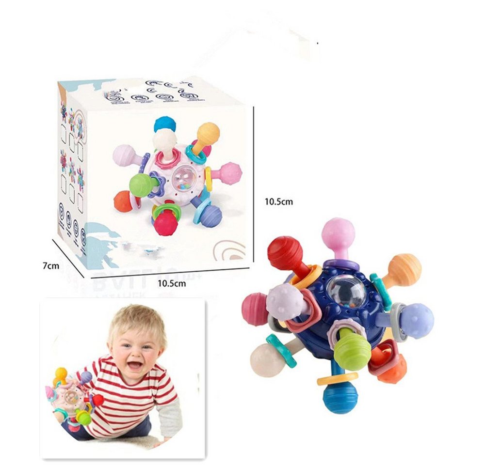 XDeer Lernspielzeug Beißring Baby Spielzeug,Lernspielzeug Greifball Babyspielzeug, Sensorik Spielzeug Baby Rassel Baby Geschenk für Babys 3-12 Monate von XDeer