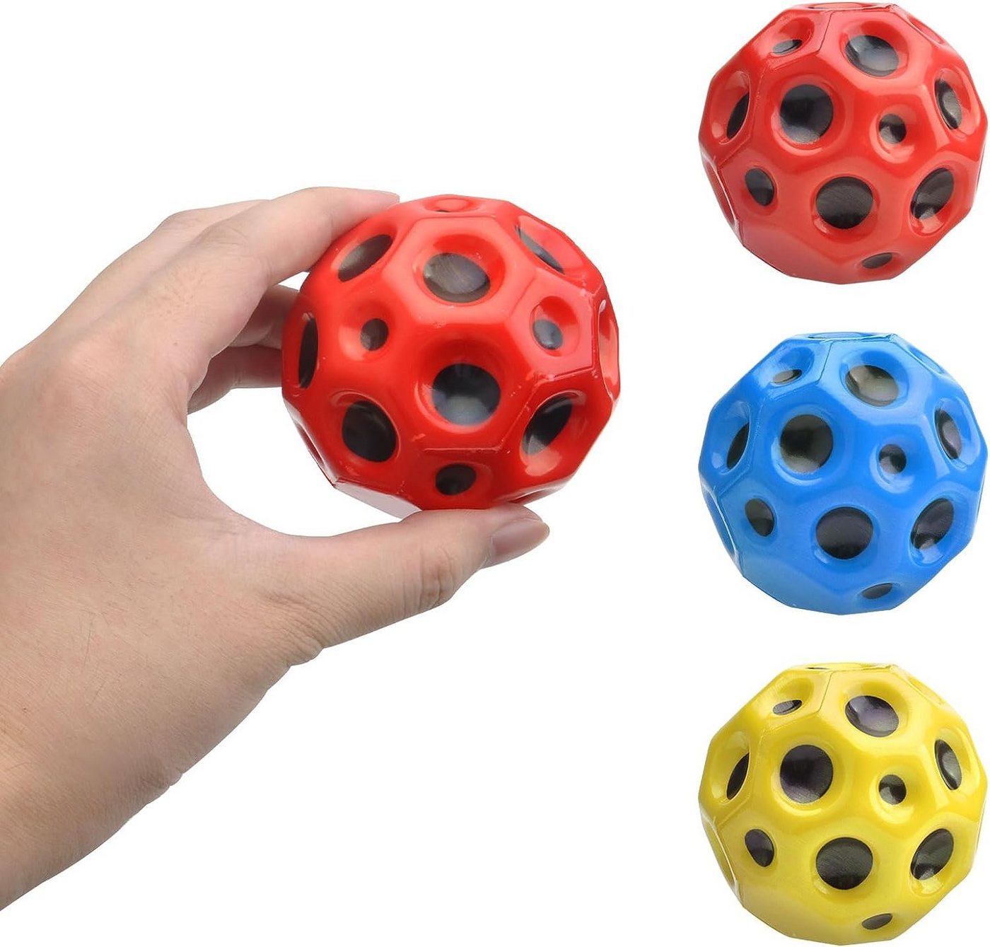 XDeer Lernspielzeug Space Ball,Springen Ball,Sportball,Hüpfbälle,Mini Bouncing Ball (3-St), Bouncy Balls,interaktives Spielzeug für Kinder zum Stressabbau von XDeer