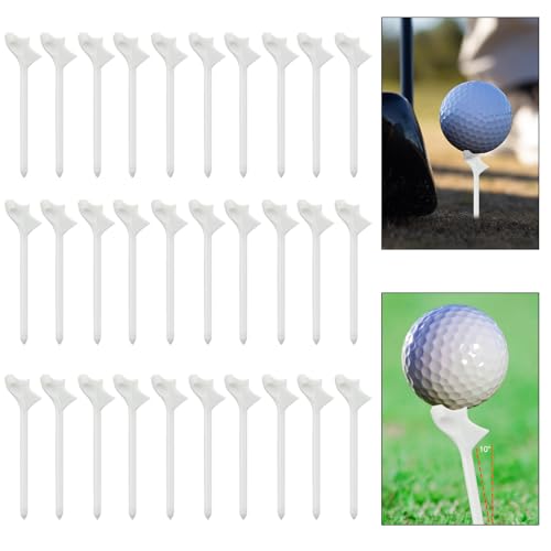 XIHIRCD 30 Stück Golf Tees, Kunststoff Golf Simulator Tees 10-Grad Golf Tees Professionell Golf Trainingszubehör für Rasen im Freien Golfplatz von XIHIRCD