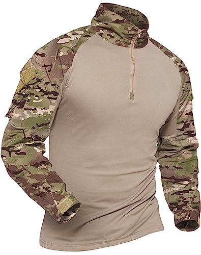 XKTTAC Combat Shirt mit 2-4 Taschen Herren Militär Ausrüstung Security Kleidung Outdoor Polizei Hemd Bundeswehr Pullover Paintball Airsoft Multicam Flecktarn Tactical（a-CP/4 Taschen，L） von XKTTAC