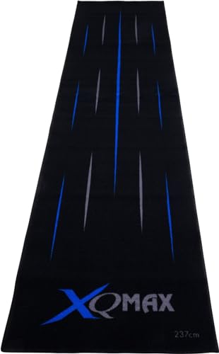 Dartmatte 237x60cm mit Motivwahl Dartteppich mit Abwurflinie grau schwarz rot blau Turniermatte Steeldart Matte Darts (Dartmatte Streifen rot 237x60cm) von XQ Max Darts