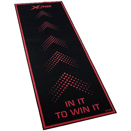 XQmax 237x80 cm Turnier Dartteppich Pfeile rot/schwarz Dartmatte mit offiziellem Spielabstand Dart Matte Teppich von XQmax