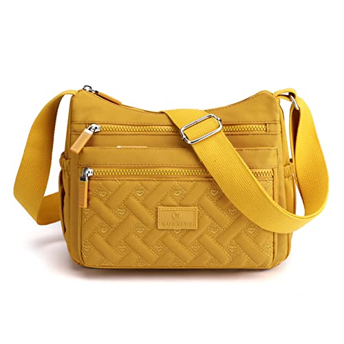 XUDREZ Damen-Umhängetasche, mehrere Taschen, Umhängetasche, Umhängetasche, Reisetasche, Handtasche, gelb von XUDREZ