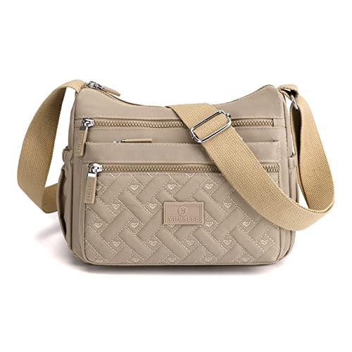 XUDREZ Frauen Crossbody Bag, Multi Pocket Crossbody Bag Umhängetasche Reisetasche Handtasche-Khaki von XUDREZ