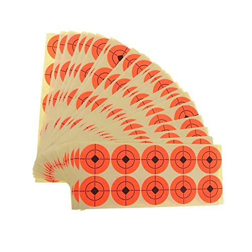 XUE Stick On Targets Flecken 4cm Zieleinleger Papieraufkleber für Luftgewehrgewehrschießen (Orange 250 pro Packung) von XUE
