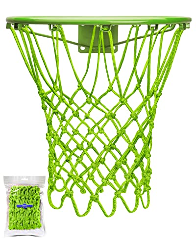 XXXYYY Grünes Basketballnetz für den Außenbereich, strapazierfähig, 2022, professionelle On-Court-Qualität [195 g], passend für Outdoor-Reifen in Standardgröße, Allwetter-Anti-Peitsche, 12 Schlaufen von XXXYYY