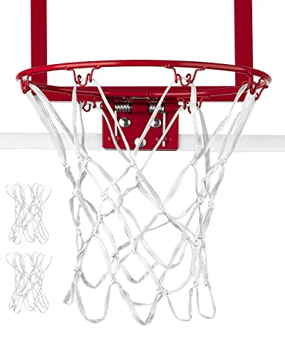 XXXYYY Mini-Basketballnetz, Ersatz, 8 Schlaufen, 2 Stück, kleines Ersatznetz für Mini-Basketballkorb, für Innentür/Zimmerwände, 20,3 cm - 26 cm Reifen, Weiß von XXXYYY