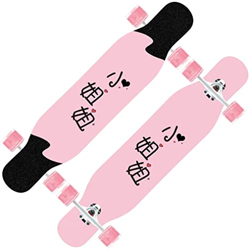 Skateboard-Anfänger, komplettes 42'' x 9'' 9-lagiges Ahorn-Doppelkick-Konkav-Longboard, professionelles Trick-Skateboard für Erwachsene mit Flash-Rad von YDAWRY