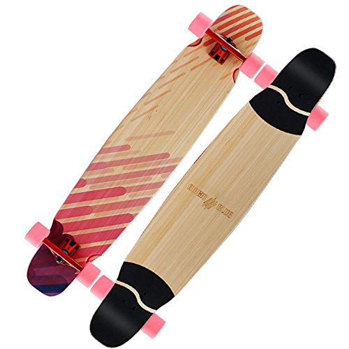 Skateboard-Longboard-Skateboard, 121,9 x 24,1 cm, breites Deck, Bambus + Ahorn, tanzendes Longboard, entworfen für Erwachsene, Teenager, Kinder, komplett von YDAWRY