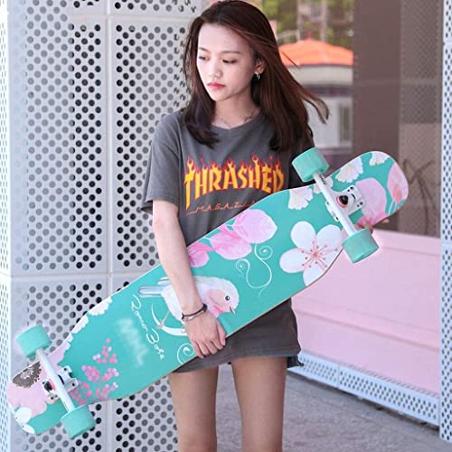 -Skateboard Maple Longboard Vierrädriges Skateboard Anfänger Jungen und Mädchen Brush Street Dance Board Teenager Professioneller Roller von YDAWRY