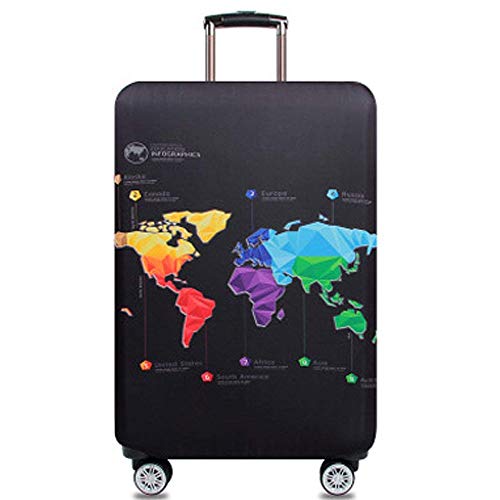 YEKEYI Reise Suitcase Protector Reißverschluss Koffer Abdeckung Waschbar Drucken Gepäck Abdeckung 18-32 Zoll (Map, L) von YEKEYI