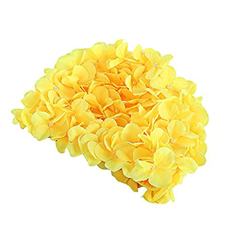 YMLOVE 1 x Badekappe mit Blumen für Frauen, Mädchen, Retro-Badekappe (gelb). von YMLOVE