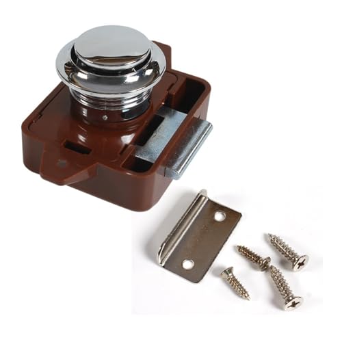 YUANYAO 10 Stück/schlüsselloser Knopf, Schlüssellochgröße 26 mm, Türschrankschloss, geeignet for Wohnmobil-, Wohnwagen- und Freizeitfahrzeug-Hardware-Zubehör (Color : Brown Chrome) von YUANYAO