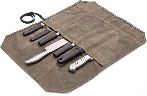 YWYHHM Messertasche,Messer-Rolltasche Kochmesser Rolltasche Messerkoffer mit 7 Fächern für Messer und Löffel,Messeraufbewahrung, Kochmesser-Koffer,Werkzeugtasche für Camping,Werkzeug-Rolltasche von YWYHHM