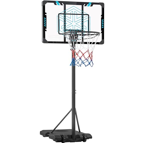 Yaheetech Basketballkorb, Höhenverstellbarer Basketballständer für Indoor & Outdoor, Tragbare Basketballanlage mit Rollen 226,5 – 256,5 cm von Yaheetech