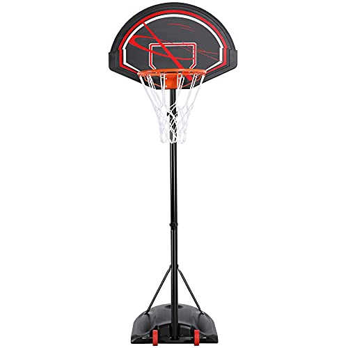 Yaheetech Basketballständer Outdoor Basketballkorb mit Rollen Tragbar Korbanlage Basketballanlage Höhenverstellbar 217 bis 277 cm Schwarz von Yaheetech