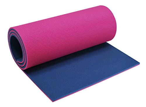 Yate doppelte 2 farbige Schaumstoff Dicke Campingmatte Gymnastikmatte incl. Elastikbänder 180 x 50 x 12 wasserdicht und schmutzabweisend sehr, ideal für Sport und Camping (blau/pink) von Yate