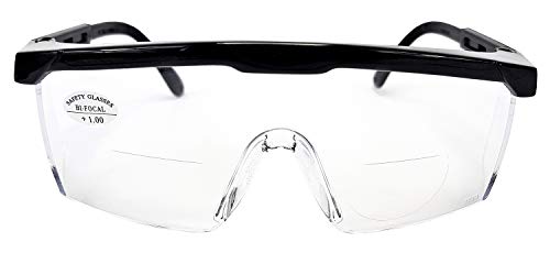 Profi Arbeitsschutzbrille mit Sehstärke Schutzbrille Laborbrille mit Lesehilfe (+2,0 Dioptrie) von YATO