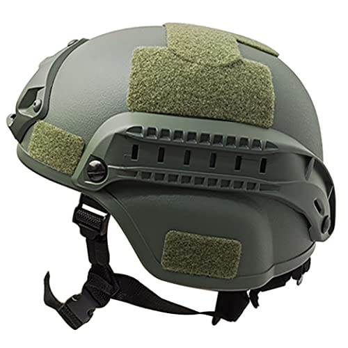 Fast Airsoft Helmgröße Universal Paintball Helm Verstellbare Seitenschiene NVG Mount Schutzhelme für die Jagd, schwarz, grün von Yililay
