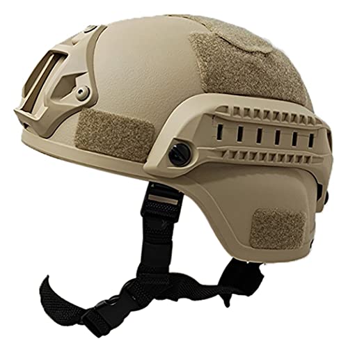 Schneller Airsoft -Helmgröße Universal Paintball Helm Einstellbare Seitenschiene NVG Mount Schutzhelme für die Jagd, Schwarz, Sandfarbe von Yililay
