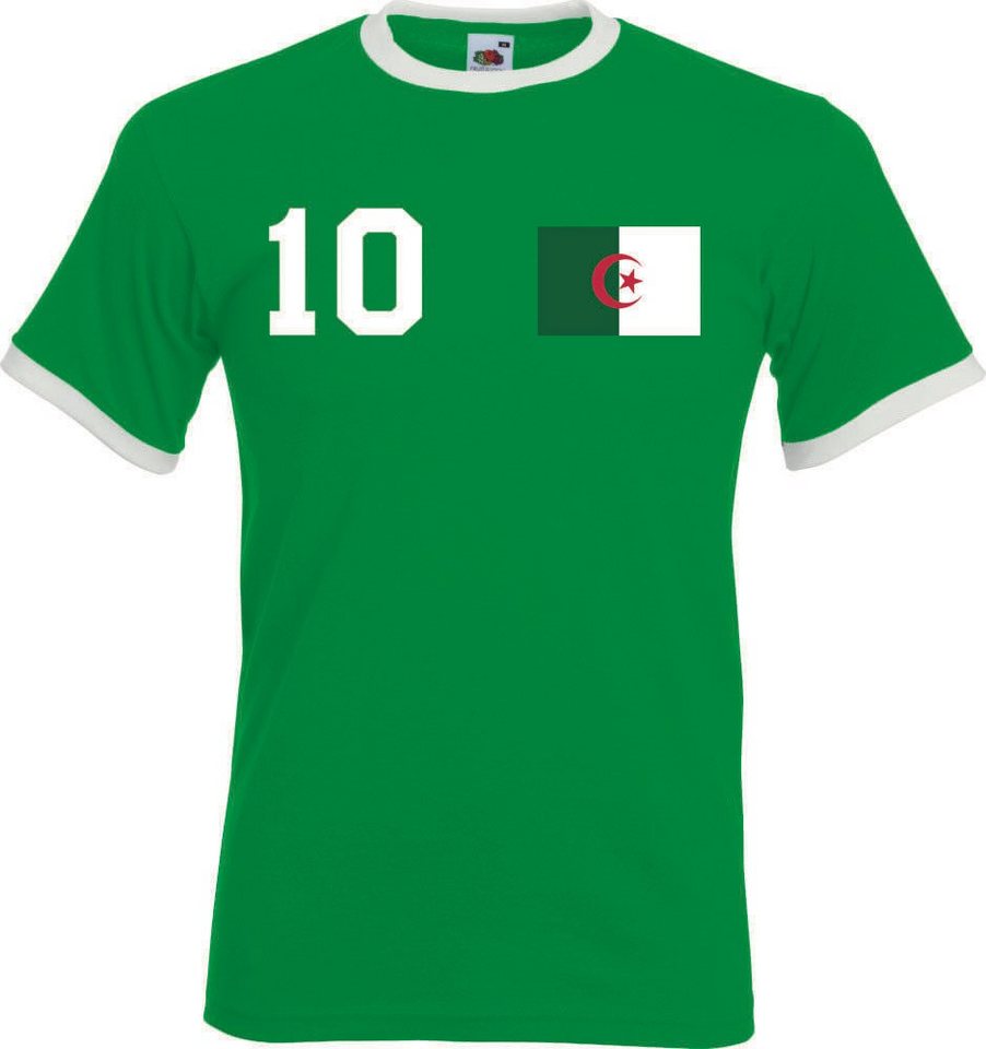 Youth Designz T-Shirt Algerien Herren T-Shirt im Fußball Trikot Look mit trendigem Motiv von Youth Designz