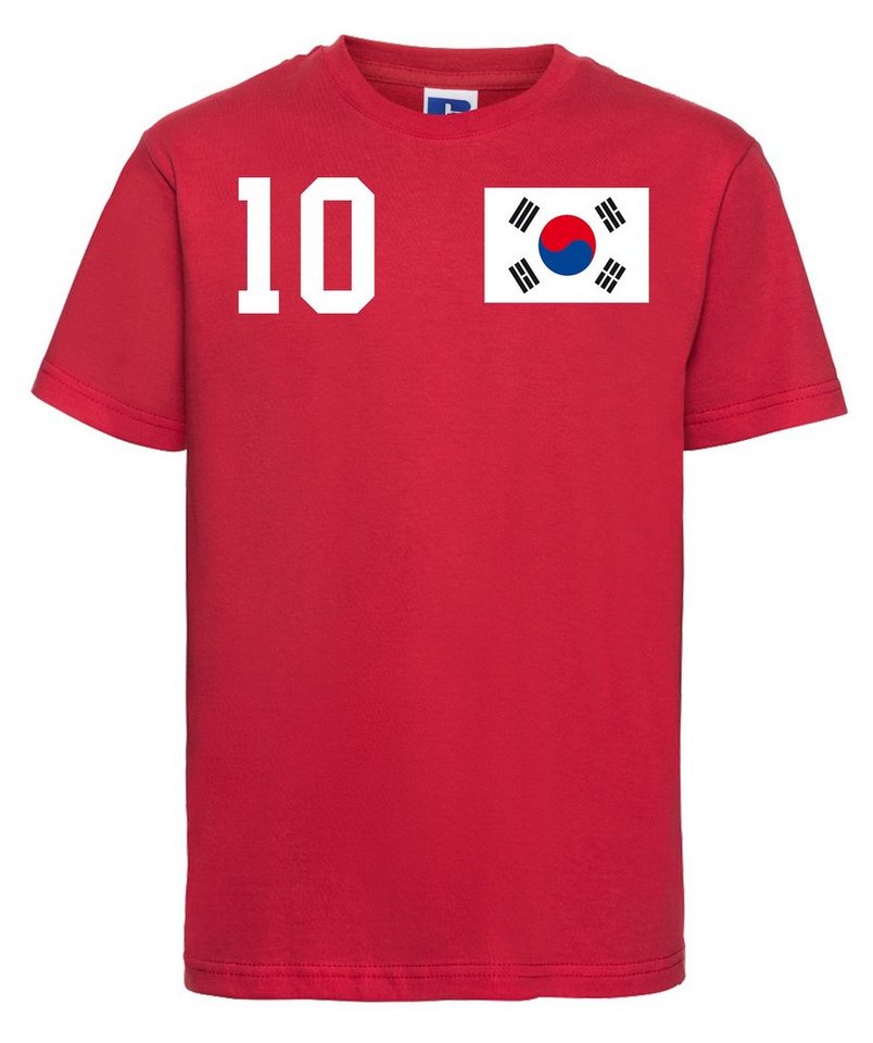 Youth Designz T-Shirt Südkorea Kinder T-Shirt im Fußball Trikot Look mit trendigem Motiv von Youth Designz