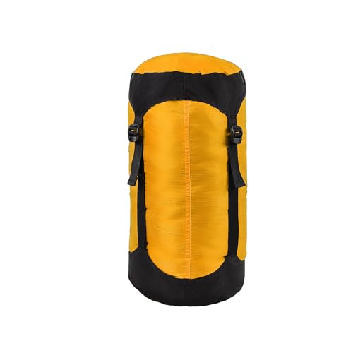 Kompressionssack, 5L/8L/18L/25L/35L Leichte Kompressionssäcke Taschen Schlafsack Sachen Aufbewahrungssäcke für Rucksacktouren Camping Wandern (Orange, 25L) von Yundxi