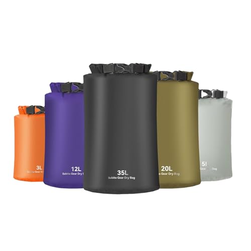 Lightweight Dry Bag, Ultraleicht Packsack, Outdoor Trockenbeutel (3L / 5L / 12L / 20L / 35L) - wasserdichte Packbeutel für Reisen Camping und Wandern (Grün 20L) von Yundxi