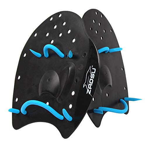 ZAOSU Hand Paddles | Schwimmpaddles für Schwimmer & Triathleten, Trainingstool für Kinder & Erwachsene, Größe:L (Blau) von ZAOSU