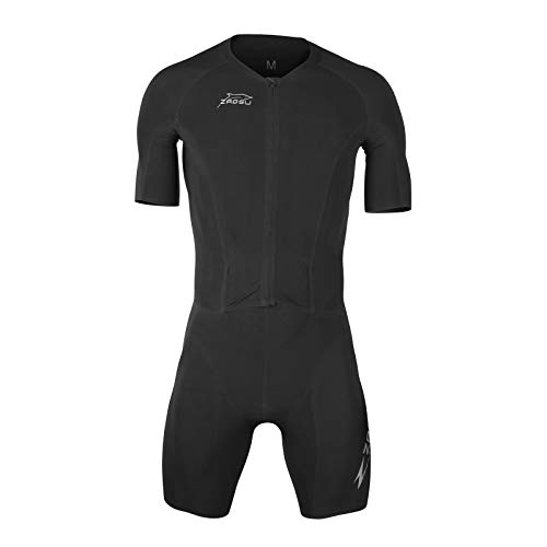 ZAOSU Herren Aerosuit Elite - Trisuit Einteiler | Premium Triathlonanzug mit Arm und höchster Kompression für ambitionierte Triathleten, Größe:S von ZAOSU